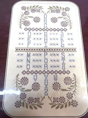 Lady Grenda Sampler Cross-Stitch Pattern Floral Alphabet Design